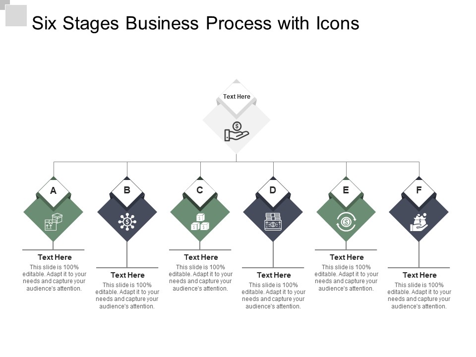 Six Stages Business Process With Icons Ppt PowerPoint Presentation Icon Format