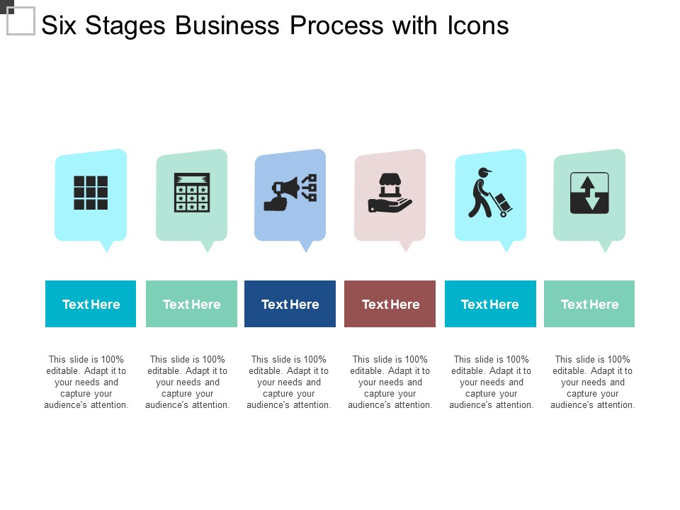 Six Stages Business Process With Icons Ppt Powerpoint Presentation Model Format