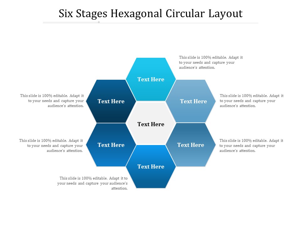 Six Stages Hexagonal Circular Layout Ppt PowerPoint Presentation File Pictures PDF