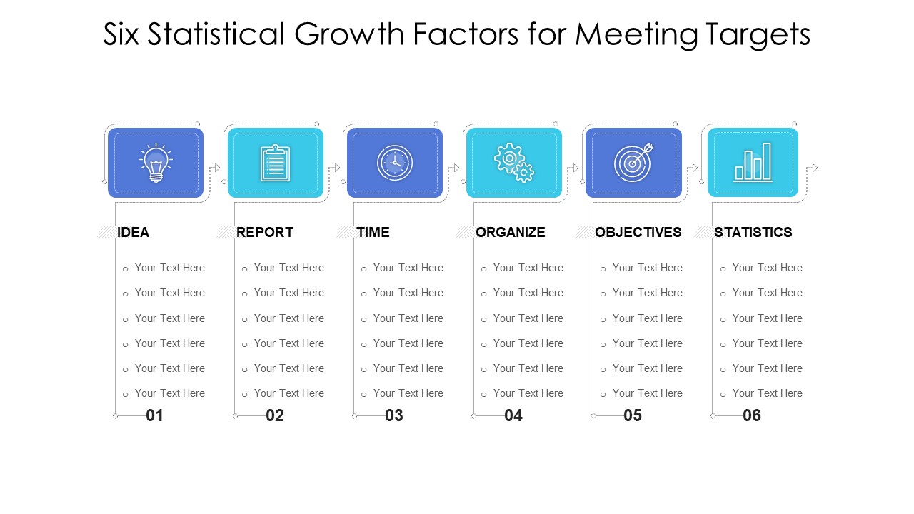 Six Statistical Growth Factors For Meeting Targets Ppt PowerPoint Presentation File Example Topics PDF