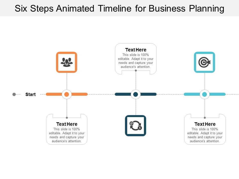 Six Steps Animated Timeline For Business Planning Ppt PowerPoint Presentation Inspiration Layout Ideas