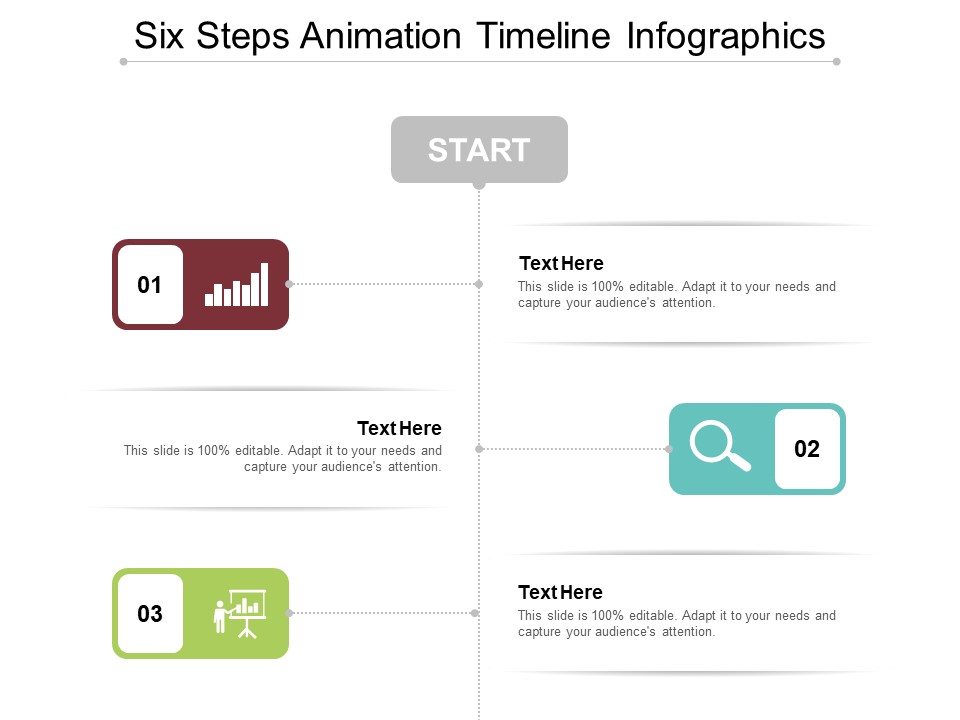 Six Steps Animation Timeline Infographics Ppt PowerPoint Presentation Styles Graphics Download