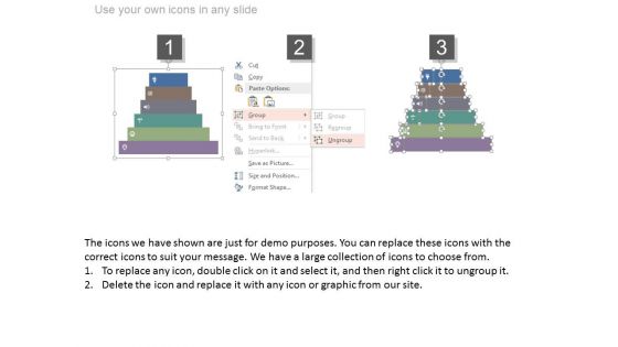 Six Steps Diagram For Financial Ratio Analysis Powerpoint Slides