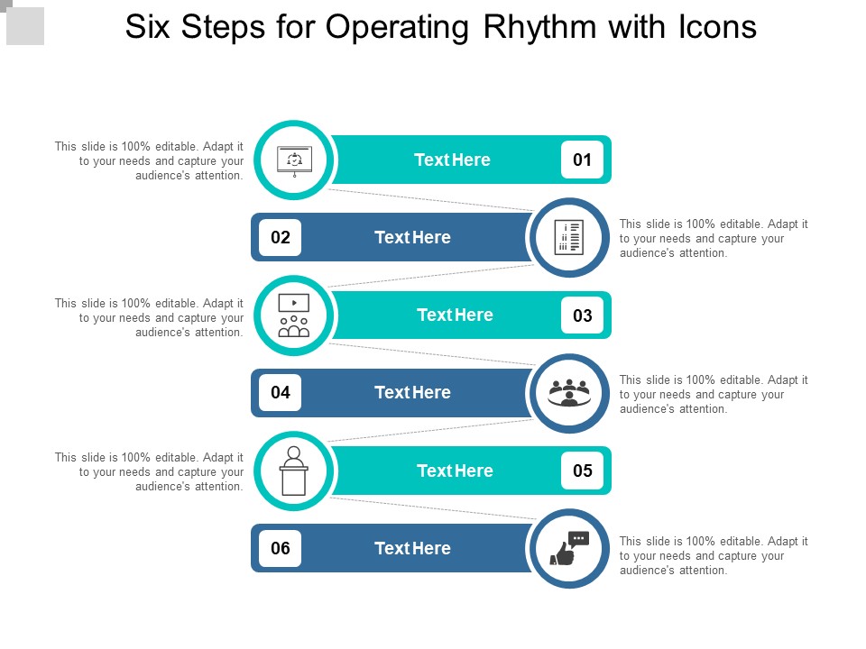 Six Steps For Operating Rhythm With Icons Ppt Powerpoint Presentation Visual Aids Example 2015