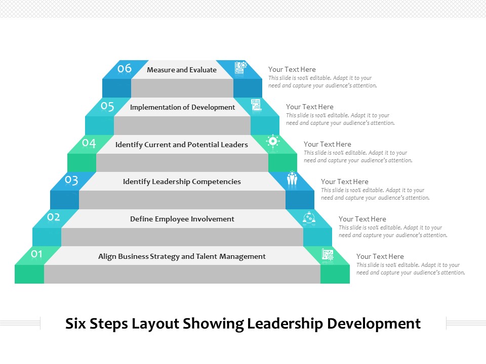 Six Steps Layout Showing Leadership Development Ppt PowerPoint Presentation Ideas Shapes PDF