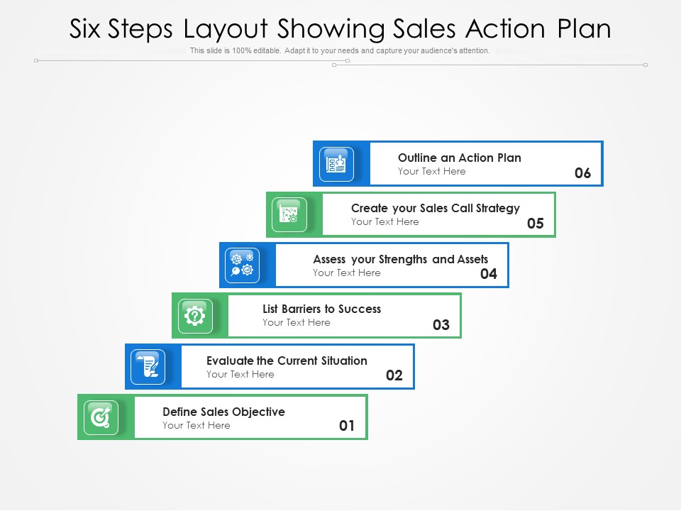 Six Steps Layout Showing Sales Action Plan Ppt PowerPoint Presentation Professional Summary PDF