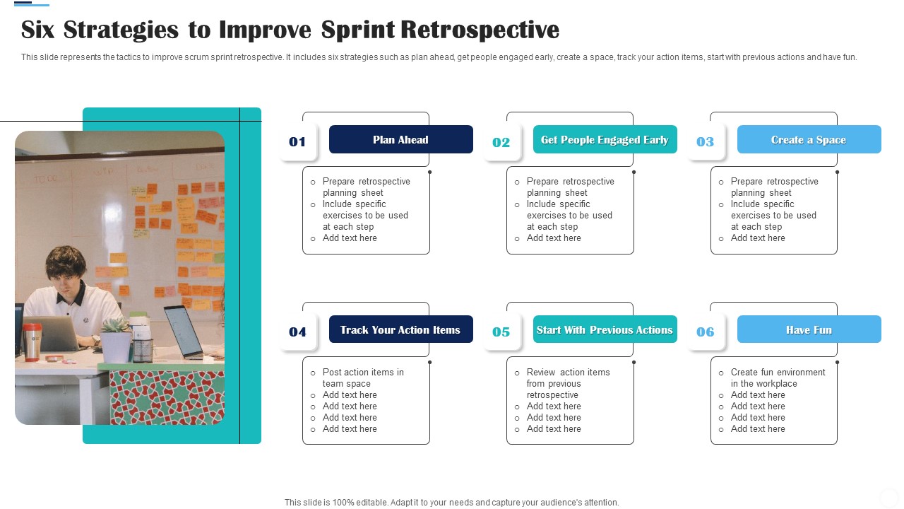 Six Strategies To Improve Sprint Retrospective Ppt Slides Graphics PDF