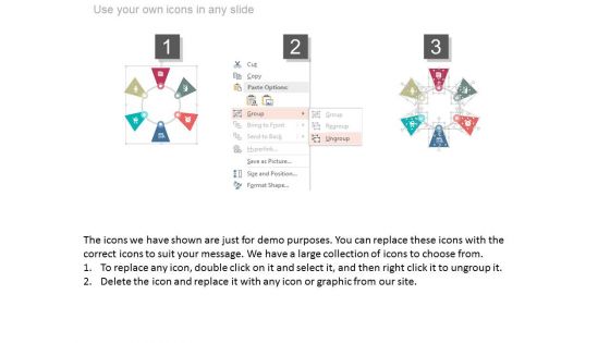 Six Tags On Circle For Business Communication PowerPoint Slides