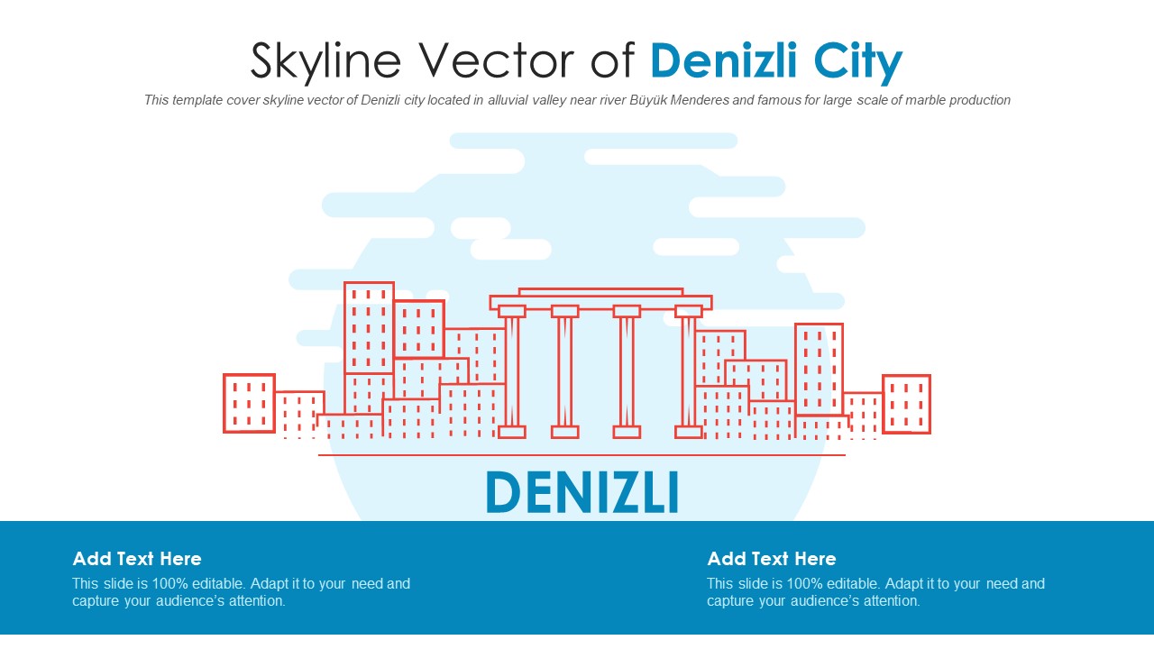 Skyline Vector Of Denizli City PowerPoint Presentation PPT Template PDF