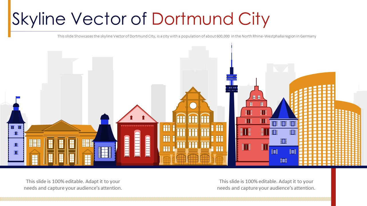 Skyline Vector Of Dortmund City PowerPoint Presentation PPT Template PDF