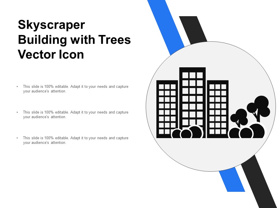 Skyscraper Building With Trees Vector Icon Ppt PowerPoint Presentation Outline Mockup PDF