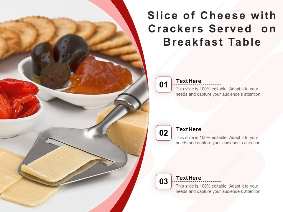 Slice Of Cheese With Crackers Served On Breakfast Table Ppt PowerPoint Presentation Inspiration Demonstration PDF