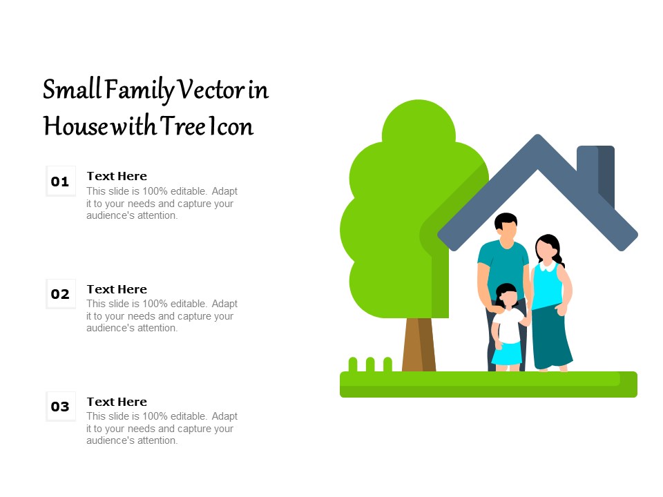 Small Family Vector In House With Tree Icon Ppt PowerPoint Presentation Gallery Slideshow PDF