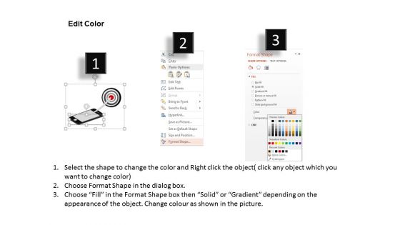 Smart Phone With Arrow And Target Board PowerPoint Template