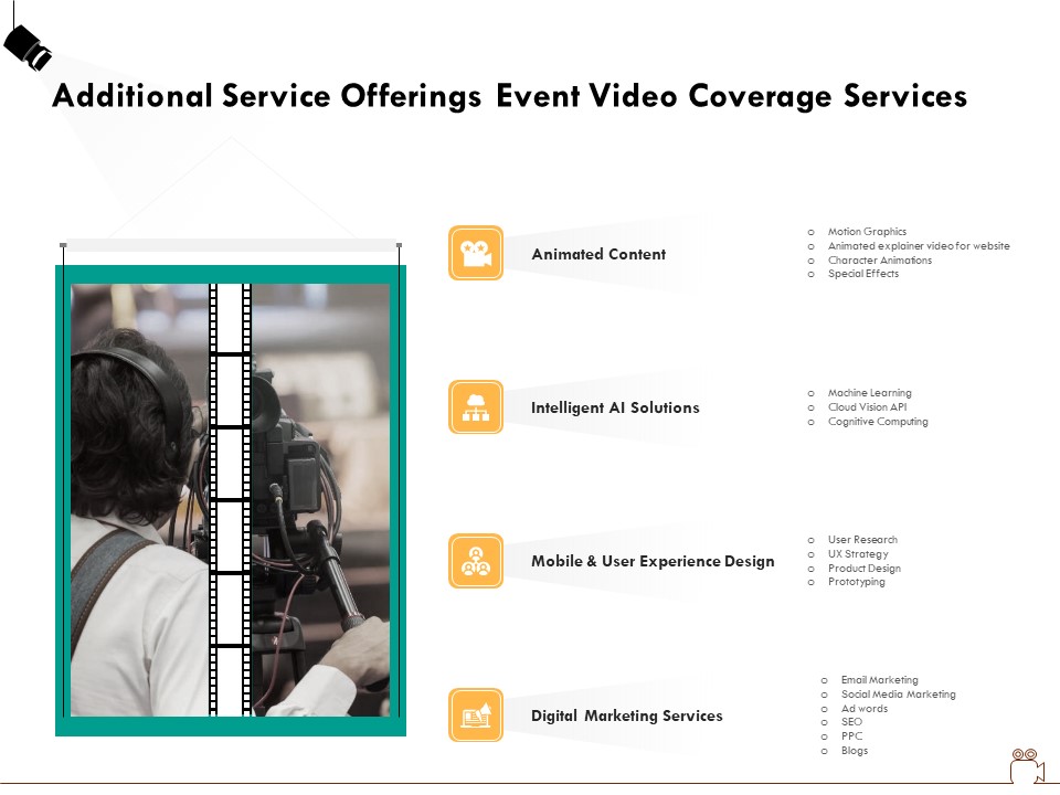 Social Gathering Movie Making Additional Service Offerings Event Video Coverage Services Graphics PDF