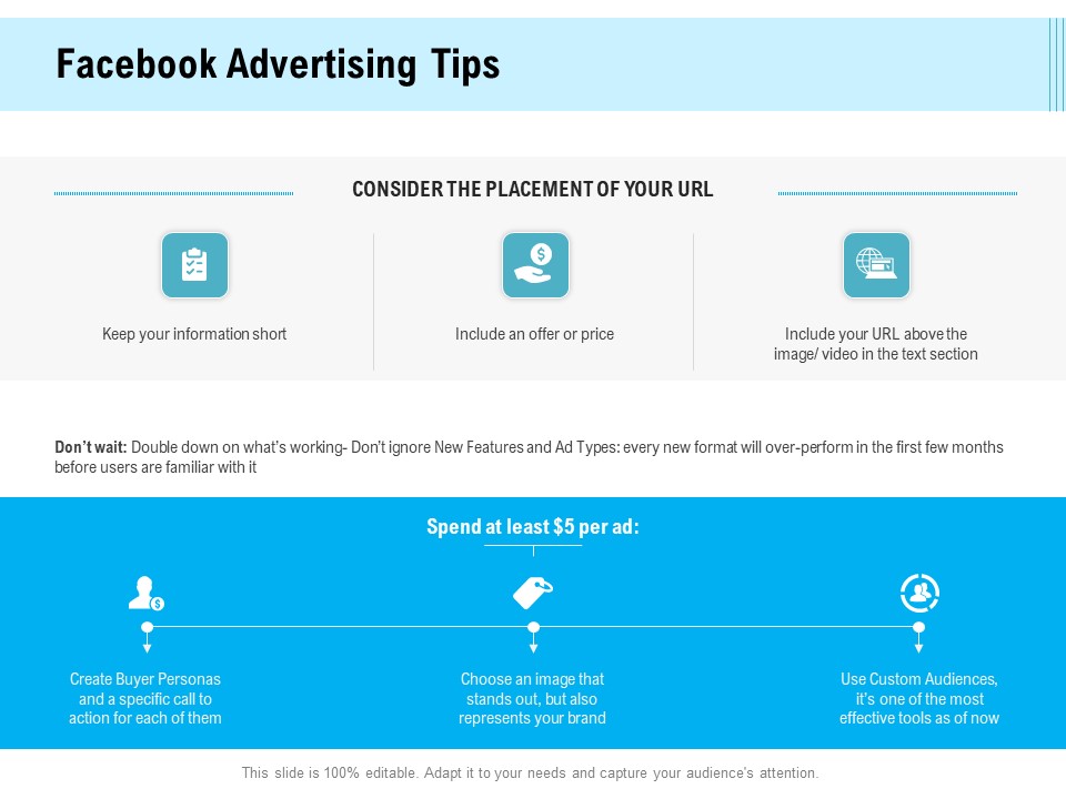 Social Media Advertisement Facebook Advertising Tips Ppt Outline Layout PDF