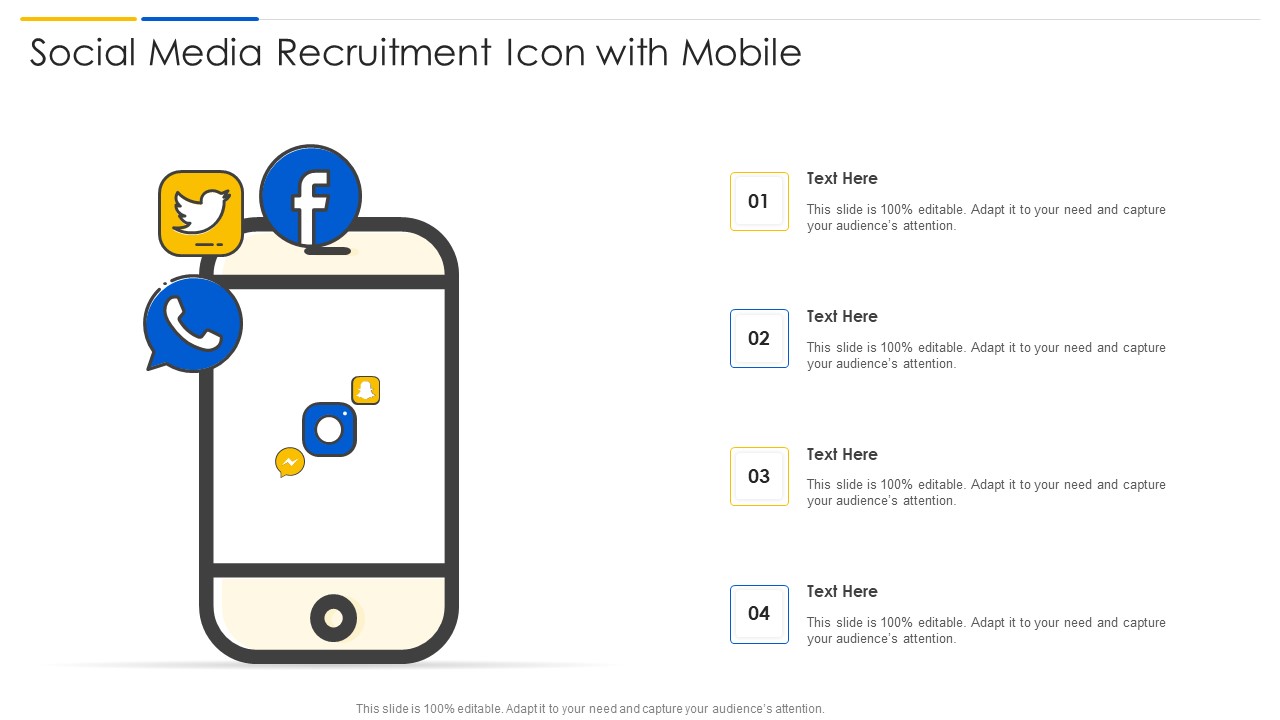 Social Media Recruitment Icon With Mobile Demonstration PDF