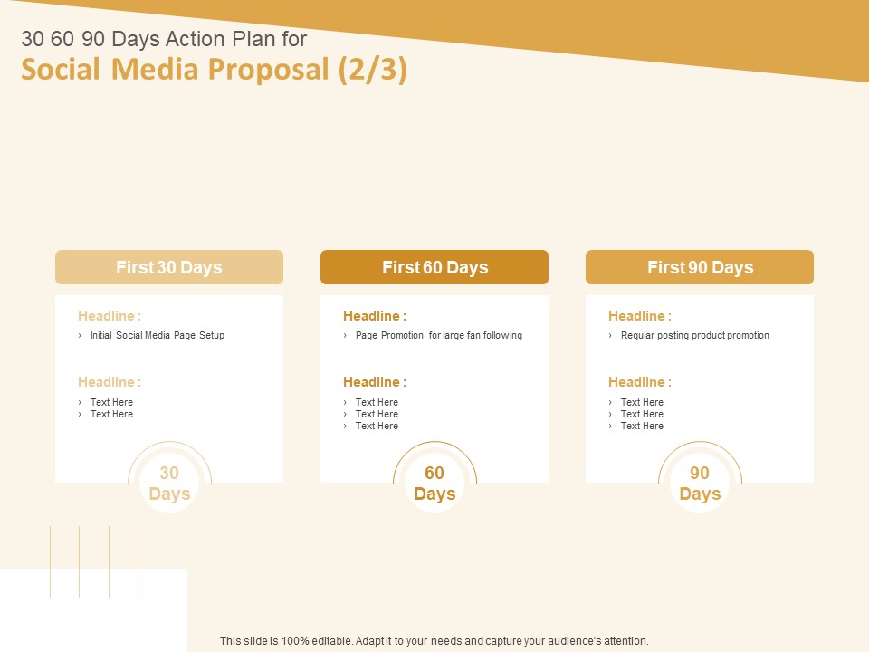 Social Network 30 60 90 Days Action Plan For Social Media Proposal Product Ppt Outline Guidelines PDF