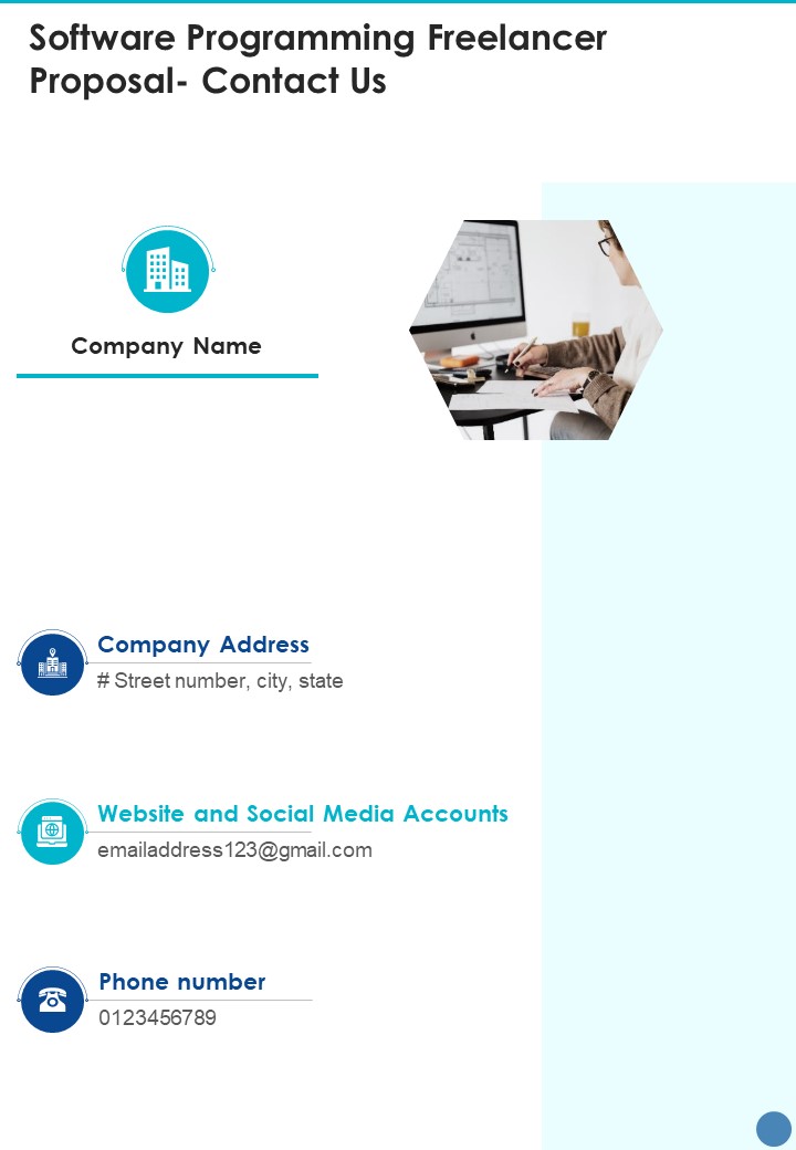 Software Programming Freelancer Proposal Contact Us One Pager Sample Example Document