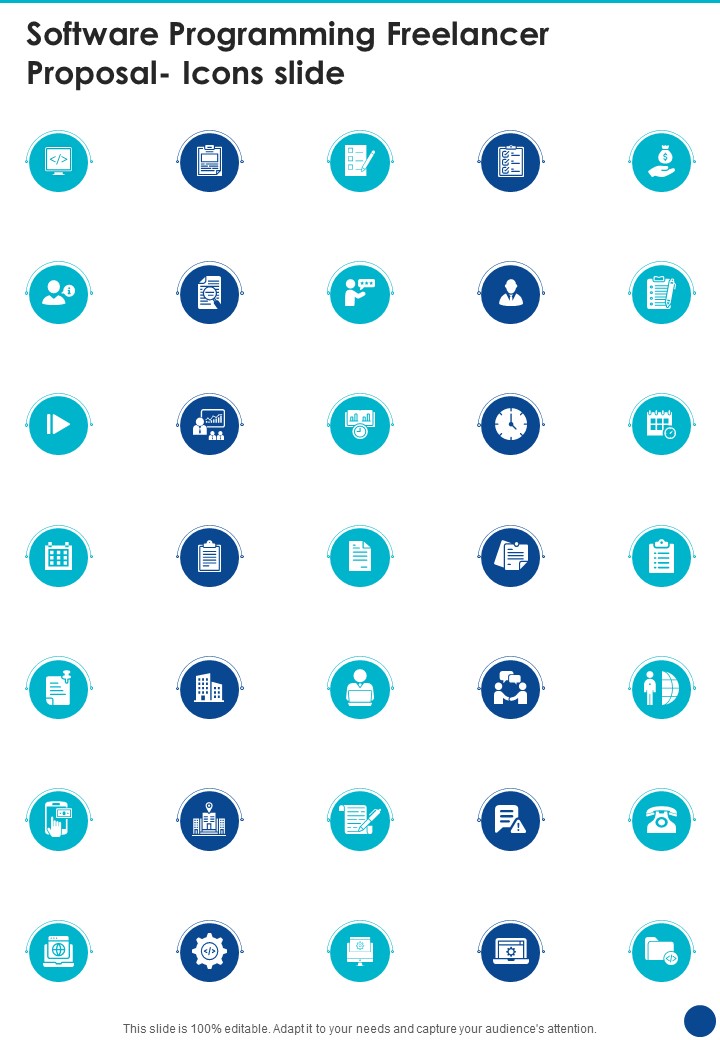 Software Programming Freelancer Proposal Icons Slide One Pager Sample Example Document