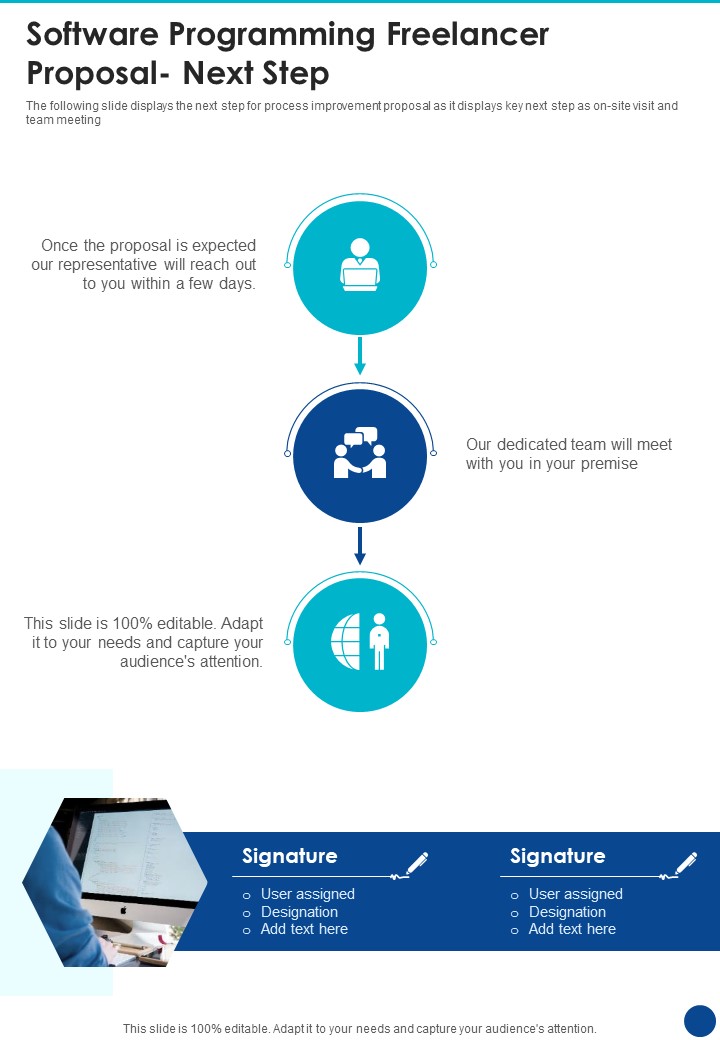 Software Programming Freelancer Proposal Next Step One Pager Sample Example Document