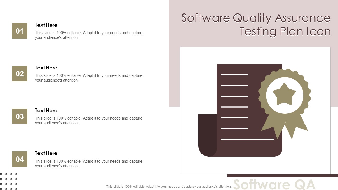 Software Quality Assurance Testing Plan Icon Diagrams PDF