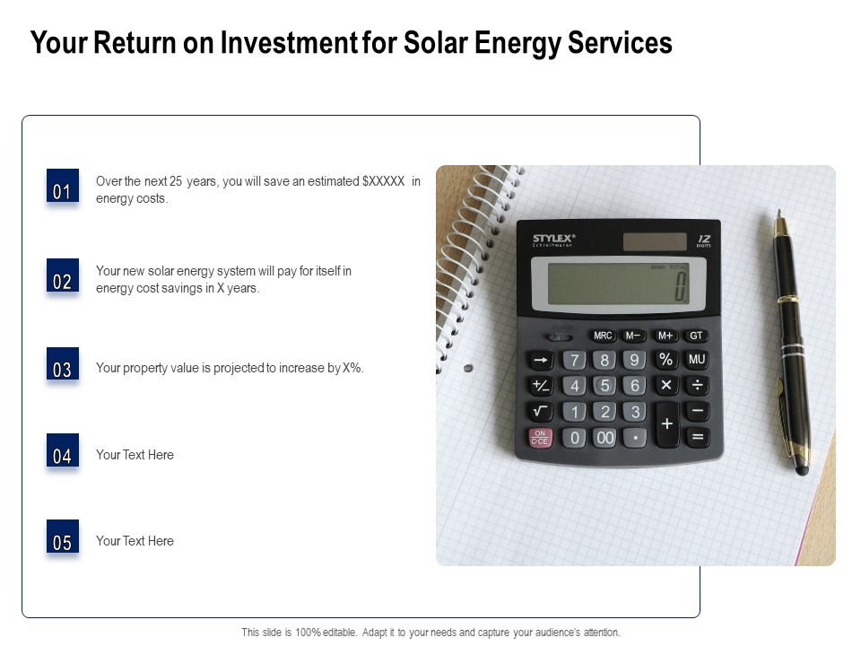 Solar Panel Maintenance Your Return On Investment For Solar Energy Services Ppt File Background Images PDF