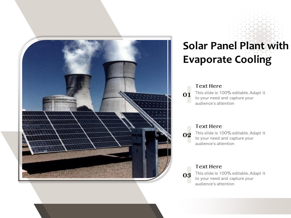 Solar Panel Plant With Evaporate Cooling Ppt PowerPoint Presentation Gallery Format PDF