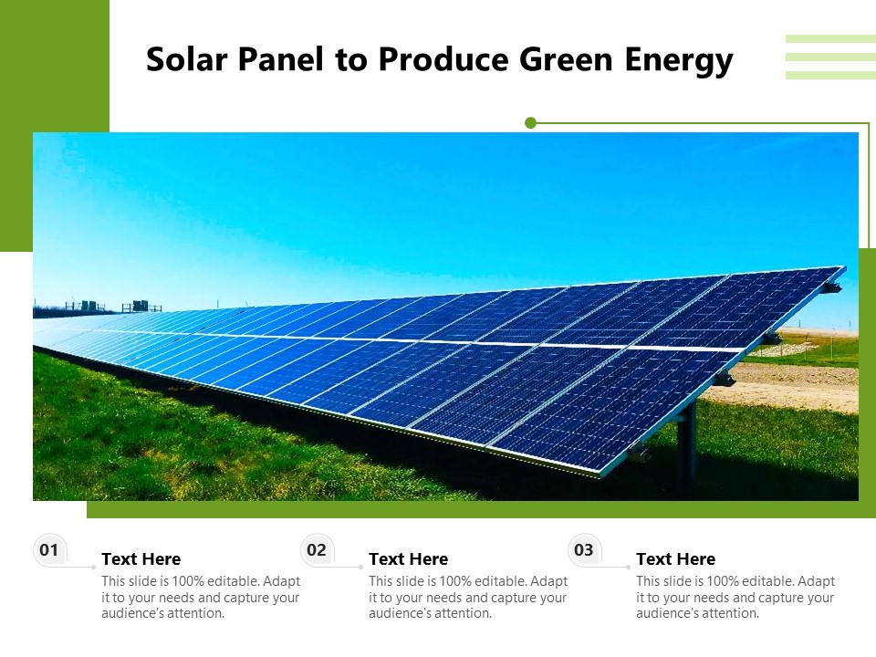 Solar Panel To Produce Green Energy Ppt PowerPoint Presentation Icon Styles PDF