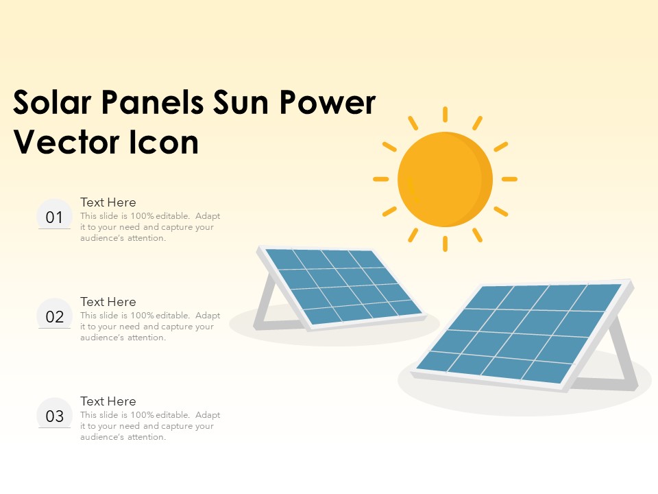 Solar Panels Sun Power Vector Icon Ppt PowerPoint Presentation File Slide Portrait PDF