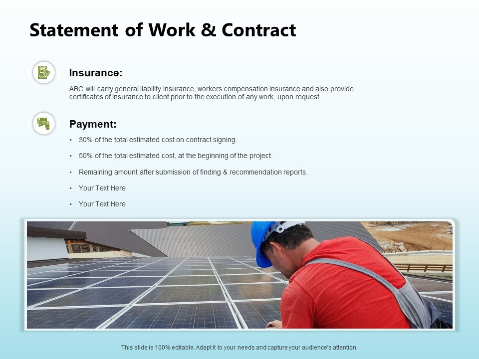 Solar Power Plant Technical Statement Of Work And Contract Diagrams PDF