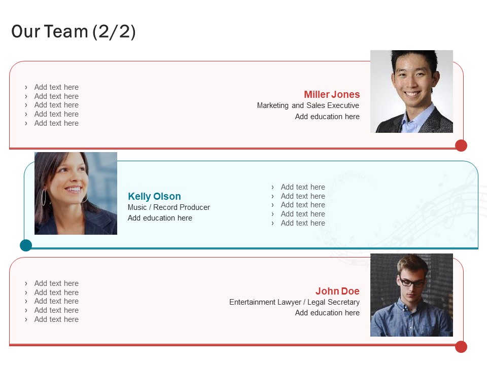 Sound Production Firm Agreement Proposal Our Team Ppt Gallery Structure PDF