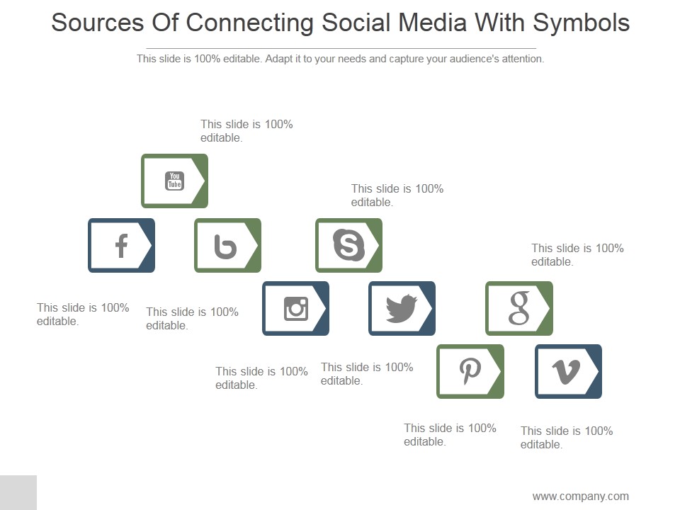 Sources Of Connecting Social Media With Symbols Ppt PowerPoint Presentation Show