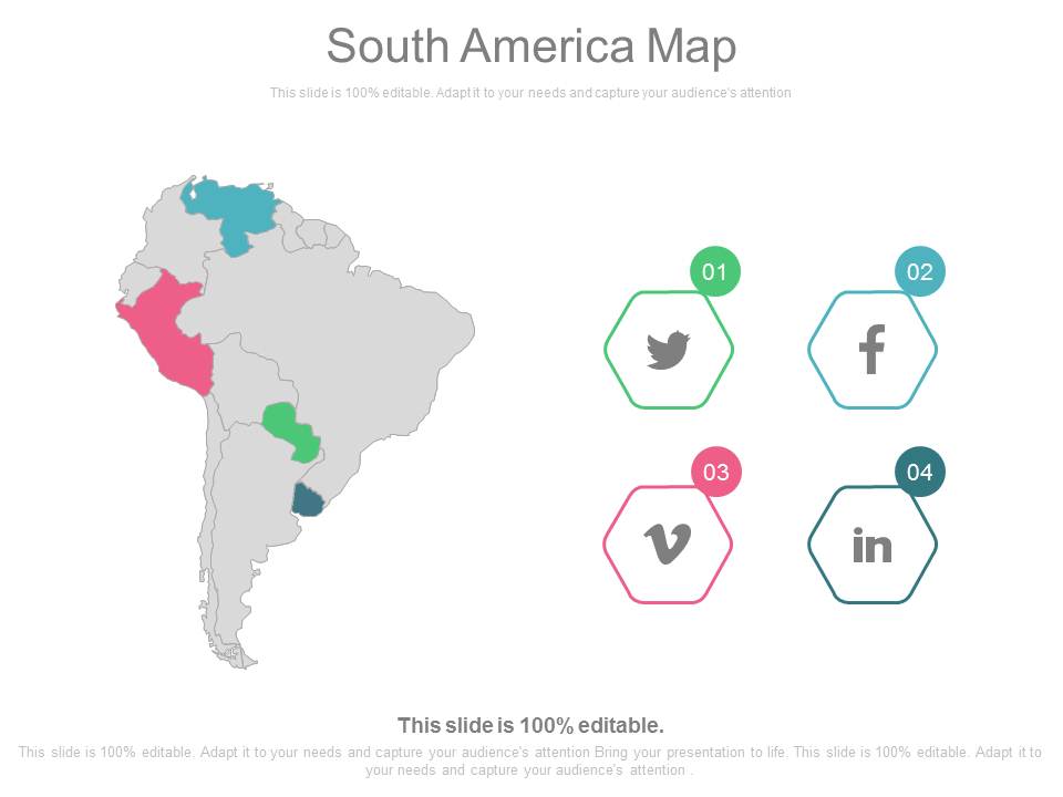 South America Map Ppt Slides