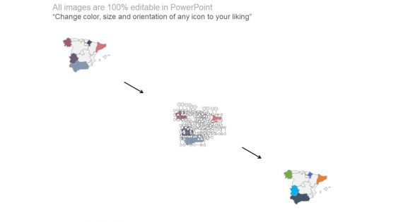 Spain Map With Growth Graph Powerpoint Slides
