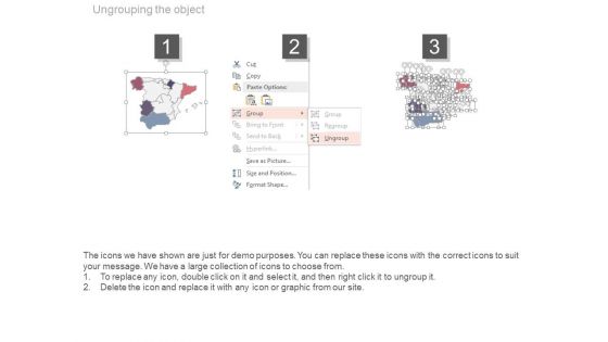 Spain Map With Growth Graph Powerpoint Slides