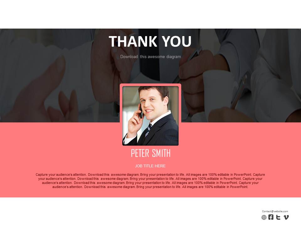 Special Thanks Business Card Design Powerpoint Slides