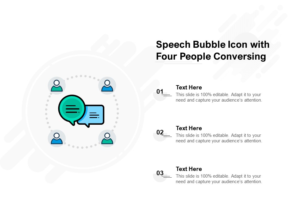 Speech Bubble Icon With Four People Conversing Ppt PowerPoint Presentation Inspiration Format Ideas