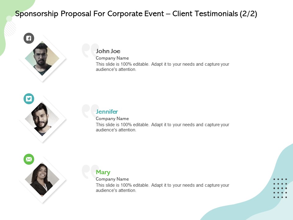 Sponsorship Proposal For Corporate Event Client Testimonials Teamwork Rules PDF