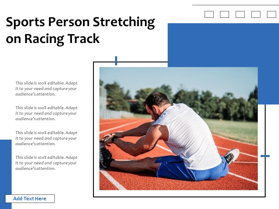 Sports Person Stretching On Racing Track Ppt PowerPoint Presentation Styles Visuals PDF