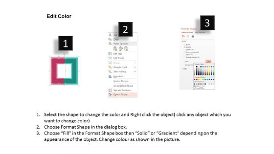 Square For Two Option Representation Powerpoint Templates