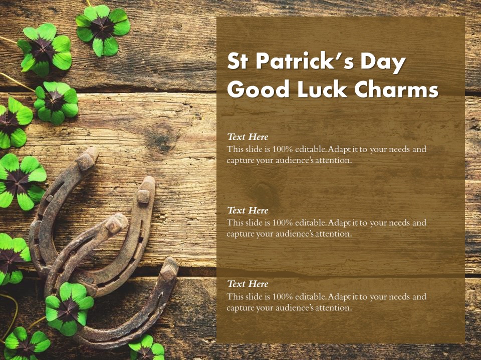 St Patricks Day Good Luck Charms Ppt PowerPoint Presentation File Gallery