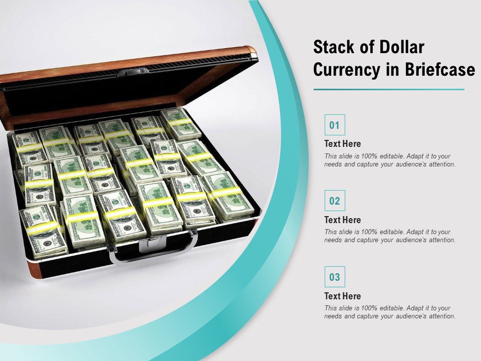 Stack Of Dollar Currency In Briefcase Ppt PowerPoint Presentation File Summary PDF