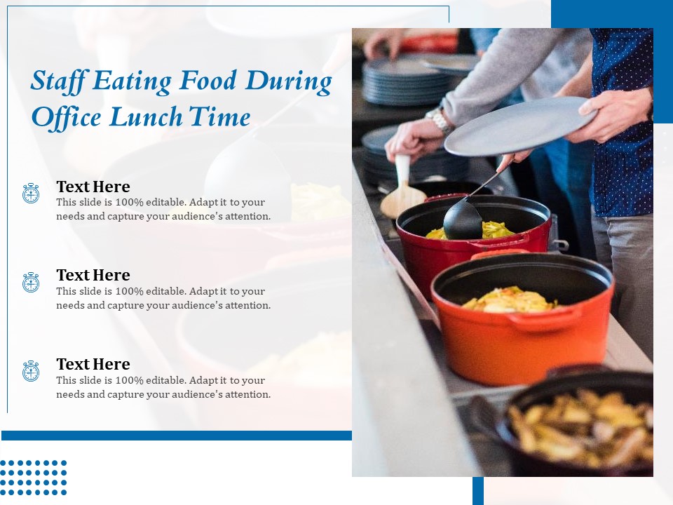 Staff Eating Food During Office Lunch Time Ppt PowerPoint Presentation Layouts Infographics PDF
