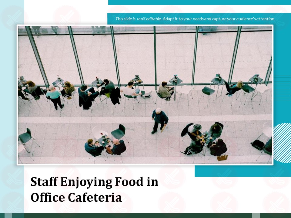 Staff Enjoying Food In Office Cafeteria Ppt PowerPoint Presentation Ideas Guidelines PDF