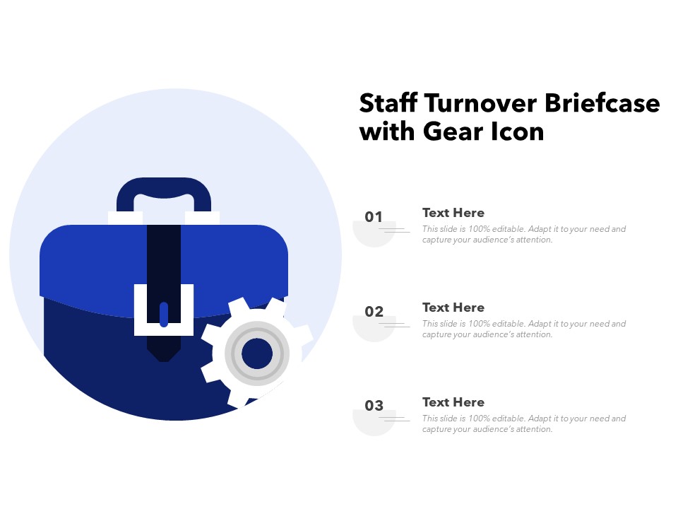 Staff Turnover Briefcase With Gear Icon Ppt PowerPoint Presentation Model Layout PDF