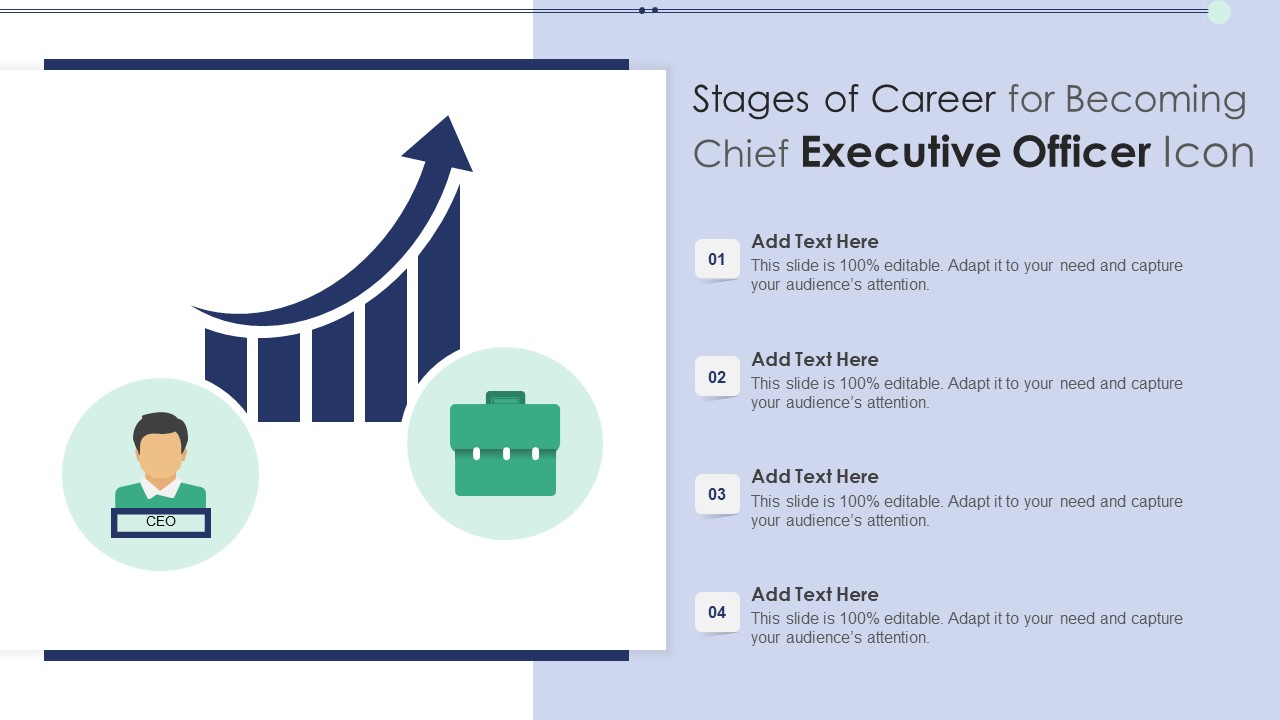 Stages Of Career For Becoming Chief Executive Officer Icon Topics PDF