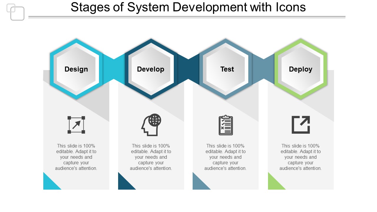 Stages Of System Development With Icons Ppt PowerPoint Presentation Summary Background Designs