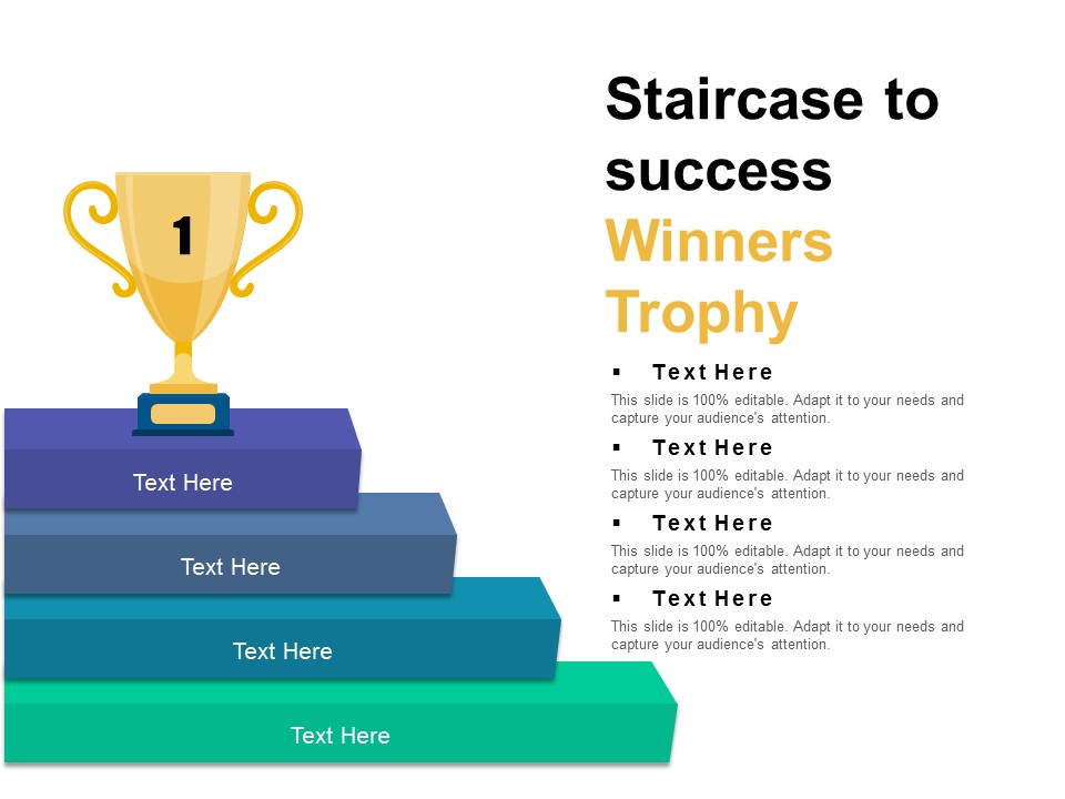 Staircase To Success Winners Trophy Ppt PowerPoint Presentation Pictures Professional