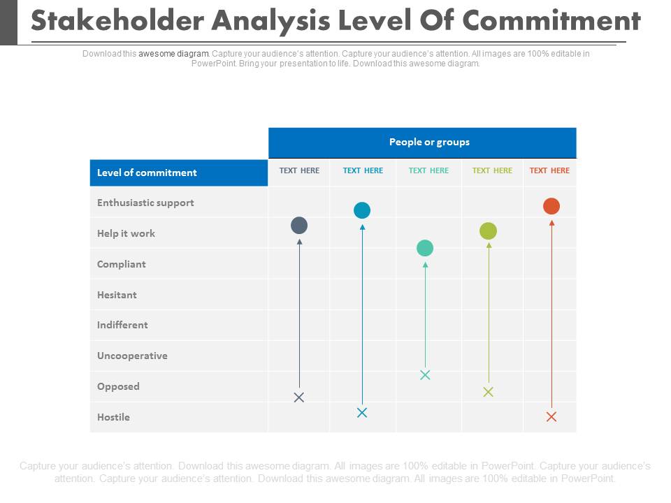 Stakeholder Analysis Level Of Commitment Ppt Slides